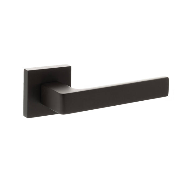 Status Montana Lever Door Handle on S4 Square Rose by Atlantic Hardware
