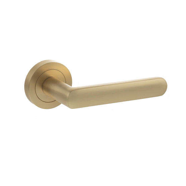Status Carolina Lever Door Handle on Round Rose by Atlantic Hardware
