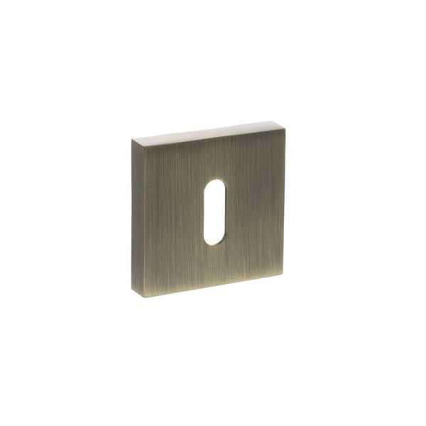 Status Key Escutcheons on S4 Square Rose by Atlantic Hardware