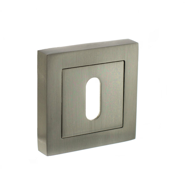Status Key Escutcheons on S4 Square Rose by Atlantic Hardware
