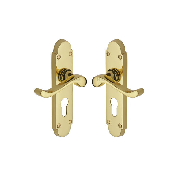Savoy Door Handle on Plate by M Marcus - Heritage Brass