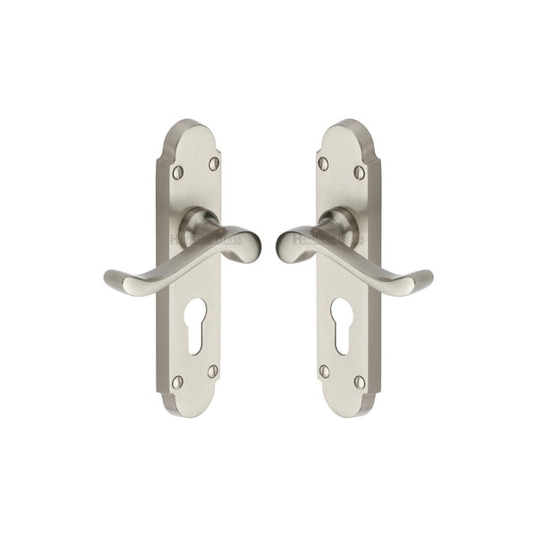 Savoy Door Handle on Plate by M Marcus - Heritage Brass