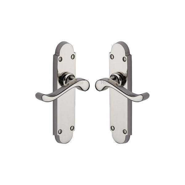 Savoy Door Handle on Plate by M Marcus - Heritage Brass