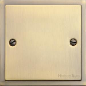 Heritage Brass Electrical, Elite Stepped Plate Range - Antique Brass - Single Blank Plate, Single Blank Plate, Blanking Plates, Single Blank Plate