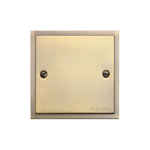 Elite Stepped Plate Range Antique Brass Switches & Sockets, S91 - Single Blank Plate by Heritage Brass By M-Marcus