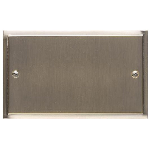 Elite Stepped Plate Range Antique Brass Switches & Sockets, S91 - Double Blank Plate by Heritage Brass By M-Marcus
