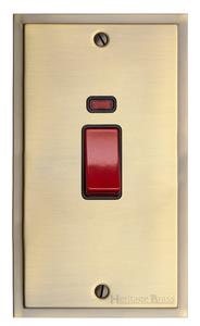 Elite Stepped Plate Range - Antique Brass - 45A Switch with Neon (tall plate)