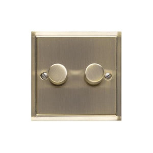 Elite Stepped Plate Range Antique Brass Switches & Sockets, S91 - 2G Multi Location Secondary Dimmer by Heritage Brass By M-Marcus