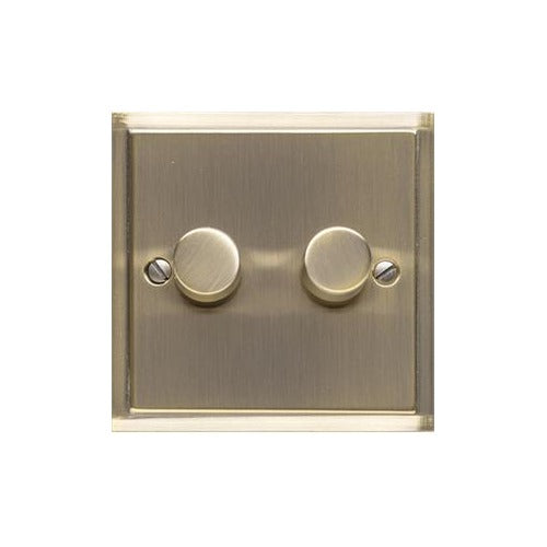 Elite Stepped Plate Range Antique Brass Switches & Sockets, S91 - 2G Multi Location Secondary Dimmer by Heritage Brass By M-Marcus