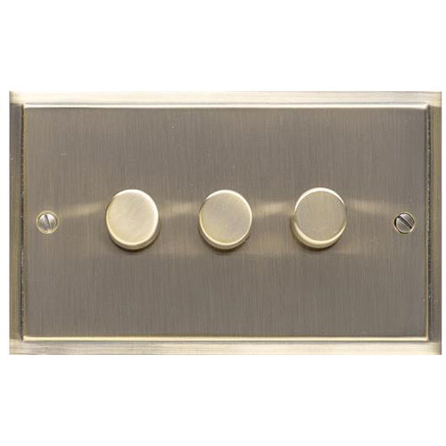 Elite Stepped Plate Range Antique Brass Switches & Sockets, S91 - 3G Multi Location Secondary Dimmer by Heritage Brass By M-Marcus