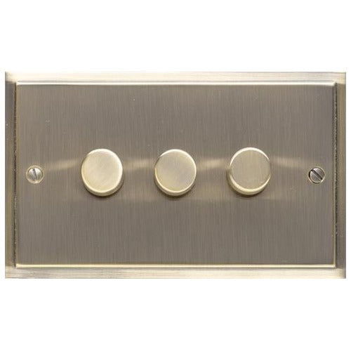 Elite Stepped Plate Range Antique Brass Switches & Sockets, S91 - 3G Multi Location Secondary Dimmer by Heritage Brass By M-Marcus