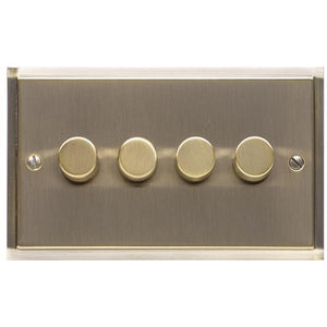 Elite Stepped Plate Range Antique Brass Switches & Sockets, S91 - 4G Multi Location Primary Dimmer by Heritage Brass By M-Marcus