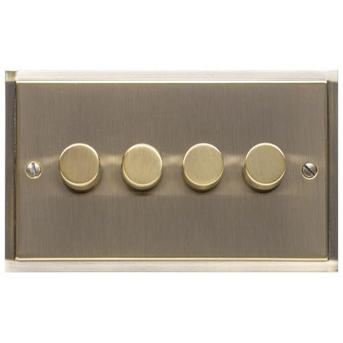 Elite Stepped Plate Range Antique Brass Switches & Sockets, S91 - 4G Multi Location Secondary Dimmer by Heritage Brass By M-Marcus