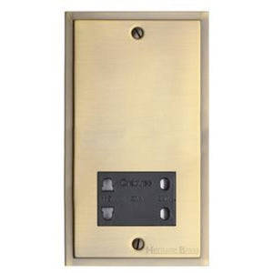 Elite Stepped Plate Range Antique Brass Switches & Sockets, S91 - Shaver Socket Output Voltage 110/240V by Heritage Brass By M-Marcus