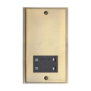 Elite Stepped Plate Range Antique Brass Switches & Sockets, S91 - Shaver Socket Output Voltage 110/240V by Heritage Brass By M-Marcus