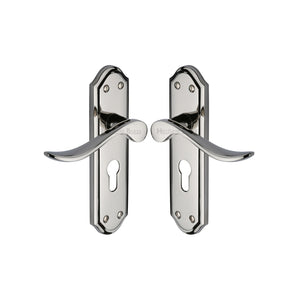 Sandown Door Handle on Plate by M Marcus - Heritage Brass