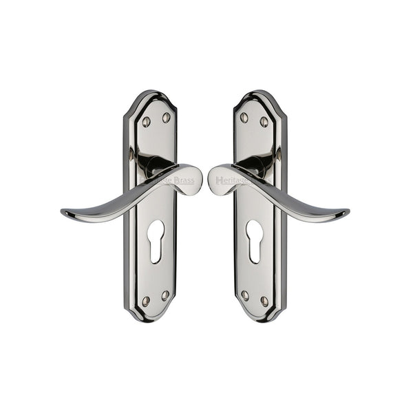 Sandown Door Handle on Plate by M Marcus - Heritage Brass