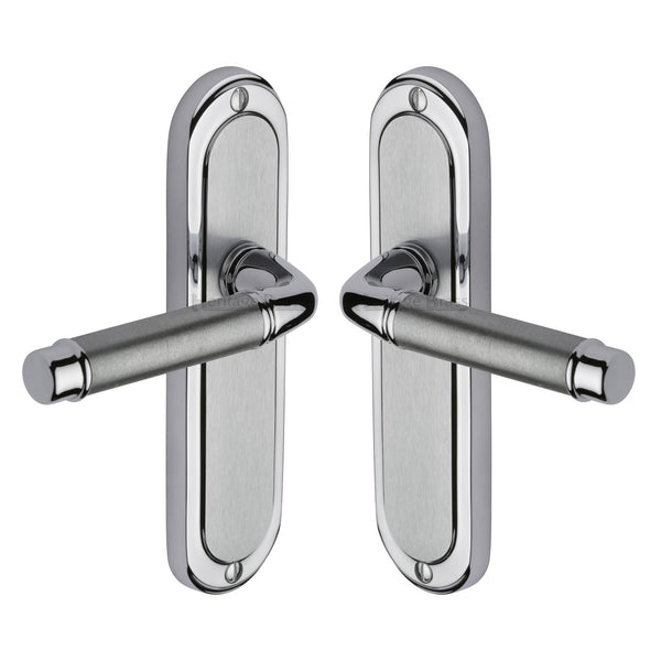 Saturn Door Handle on Plate by M Marcus - Heritage Brass