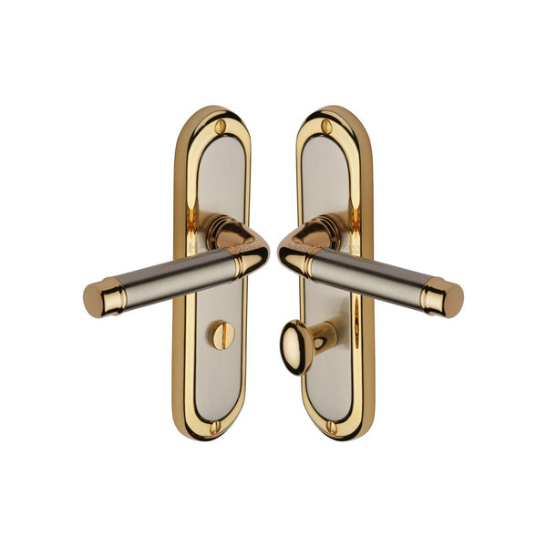 Saturn Door Handle on Plate by M Marcus - Heritage Brass