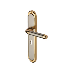 Saturn Long Door Handle on Plate by M Marcus - Heritage Brass