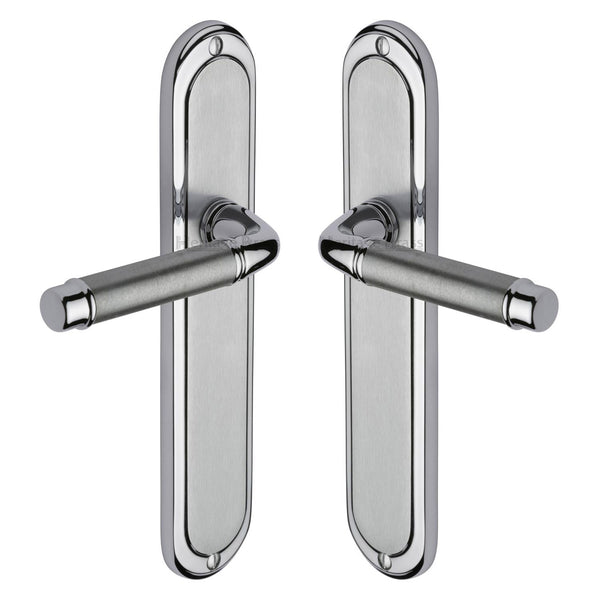 Saturn Long Door Handle on Plate by M Marcus - Heritage Brass