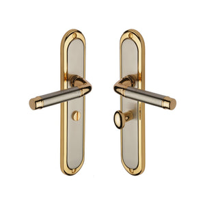 Saturn Long Door Handle on Plate by M Marcus - Heritage Brass