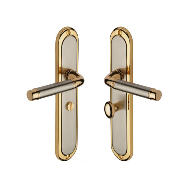 Saturn Long Door Handle on Plate by M Marcus - Heritage Brass