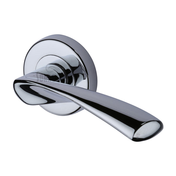 Treviso Door Handle on Round Rose by M Marcus - Heritage Brass
