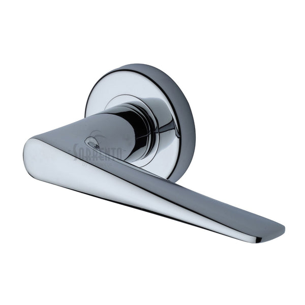Amalfi Door Handle on Round Rose by M Marcus - Heritage Brass