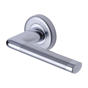 Lena Door Handle on Round Rose - Apollo Finish