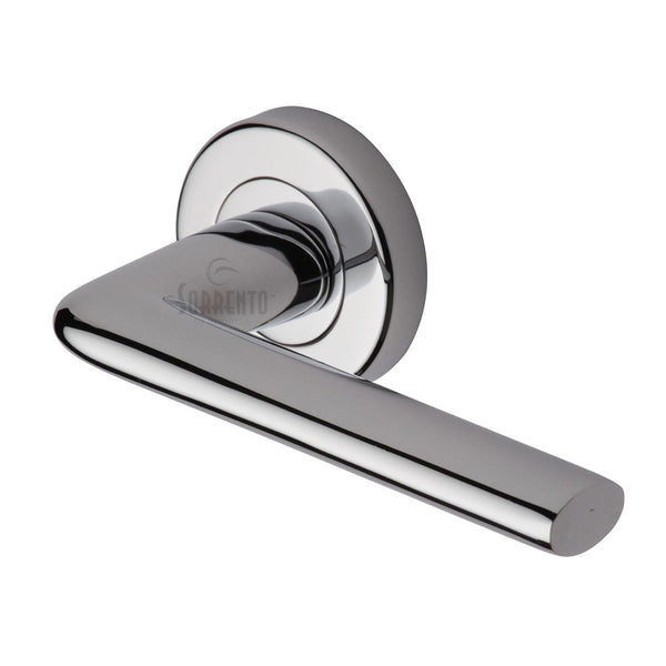 Lena Door Handle on Round Rose by M Marcus - Heritage Brass