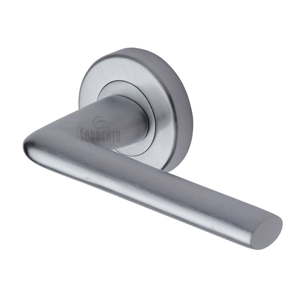 Lena Door Handle on Round Rose by M Marcus - Heritage Brass