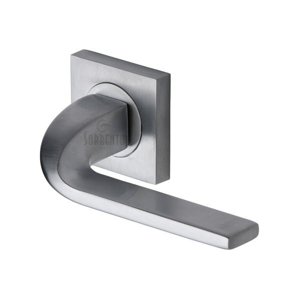 M Marcus - Heritage Brass, Stanford Door Handle on Square Rose, Door Handles, Door Handles on Square Rose