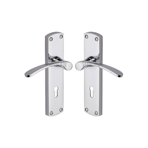 Sorrento Luca Door Handle on Plate by M Marcus - Heritage Brass