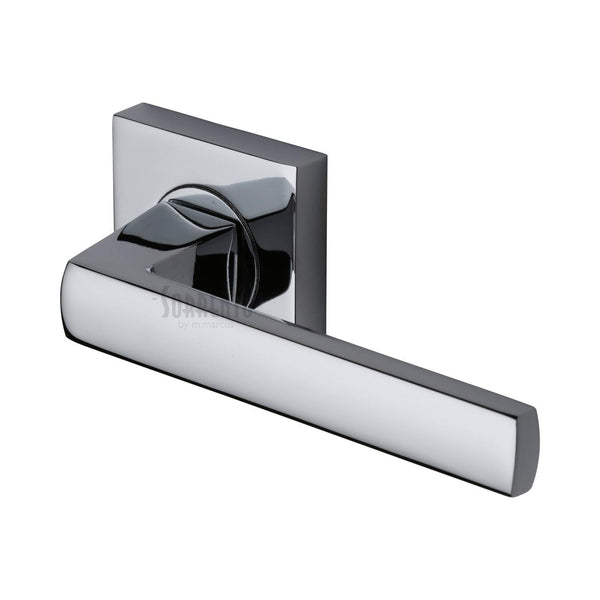 Axis Door Handle on Square Rose by M Marcus - Heritage Brass