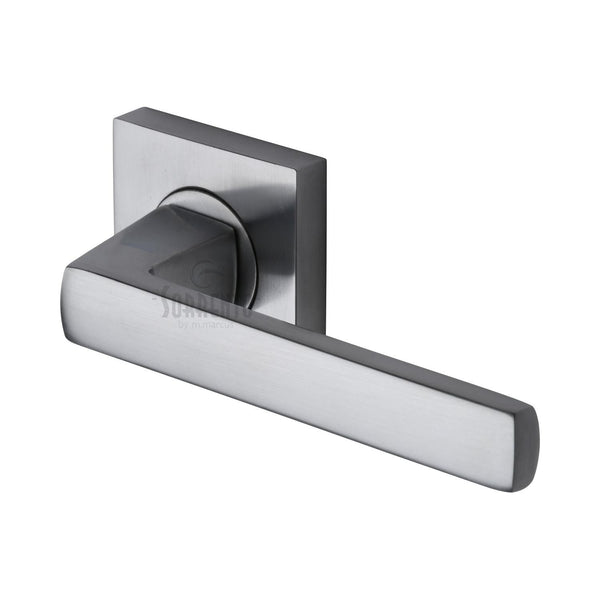 Axis Door Handle on Square Rose by M Marcus - Heritage Brass