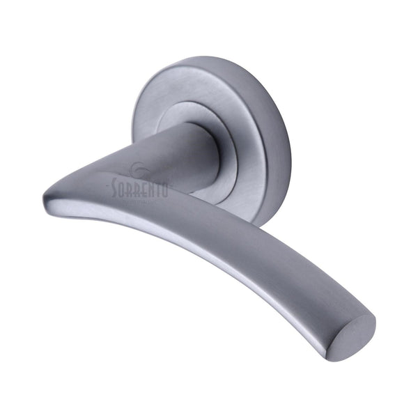 Tosca Door Handle on Round Rose by M Marcus - Heritage Brass