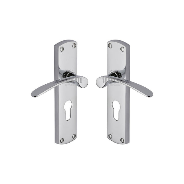 Sorrento Luca Door Handle on Plate by M Marcus - Heritage Brass