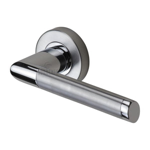 Mercury Zinc Door Handle on Round Rose - Apollo Finish