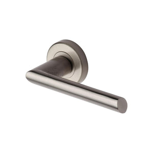 Mercury Zinc Door Handle on Round Rose - Apollo Finish