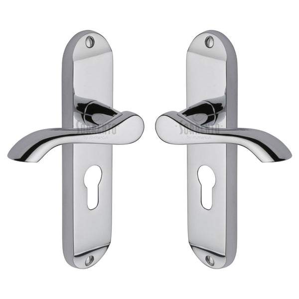 Aurora Door Handle on Plate by M Marcus - Heritage Brass