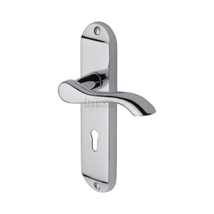 M Marcus - Heritage Brass, Aurora Door Handle on Plate, Door Handles, Door Handles on Plate