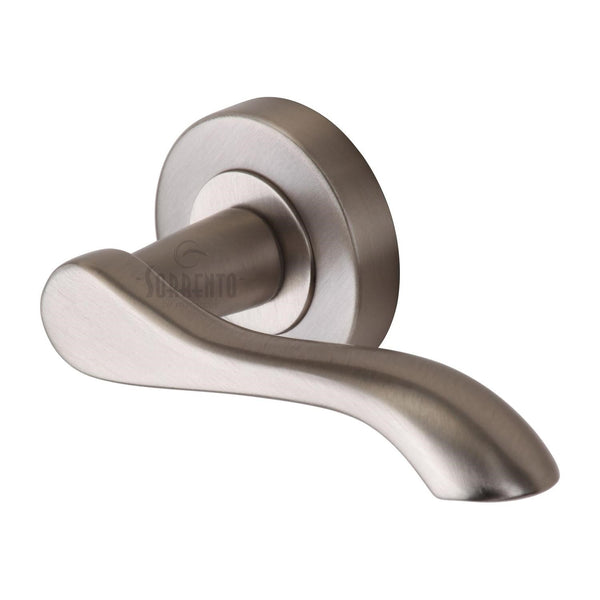 Aurora Door Handle on Round Rose by M Marcus - Heritage Brass