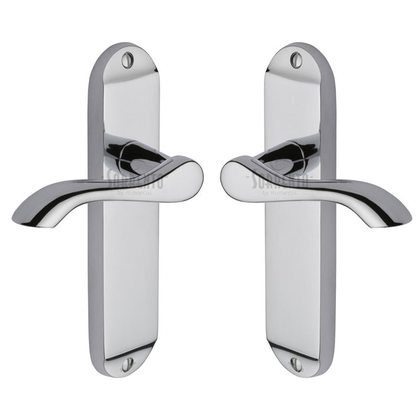 Aurora Door Handle on Plate by M Marcus - Heritage Brass
