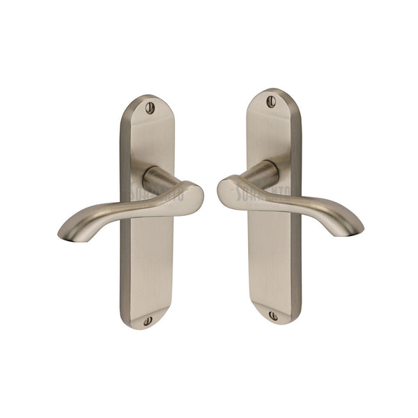 Aurora Door Handle on Plate by M Marcus - Heritage Brass