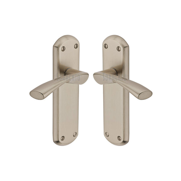 Atlanta Door Handle on Plate by M Marcus - Heritage Brass