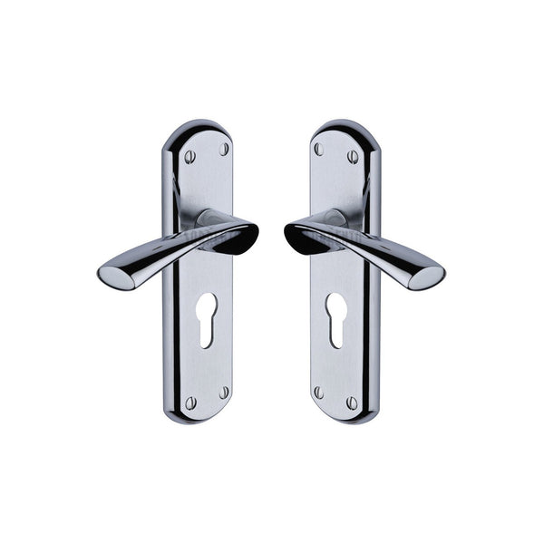 Atlanta Door Handle on Plate by M Marcus - Heritage Brass