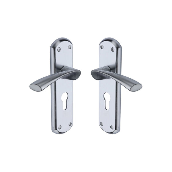 Atlanta Door Handle on Plate by M Marcus - Heritage Brass