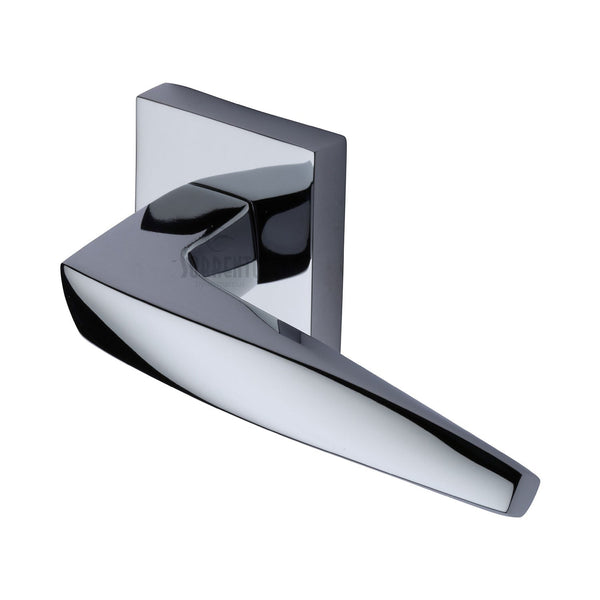 M Marcus - Heritage Brass, Serpentine Door Handle on Square Rose, Door Handles, Door Handles on Square Rose