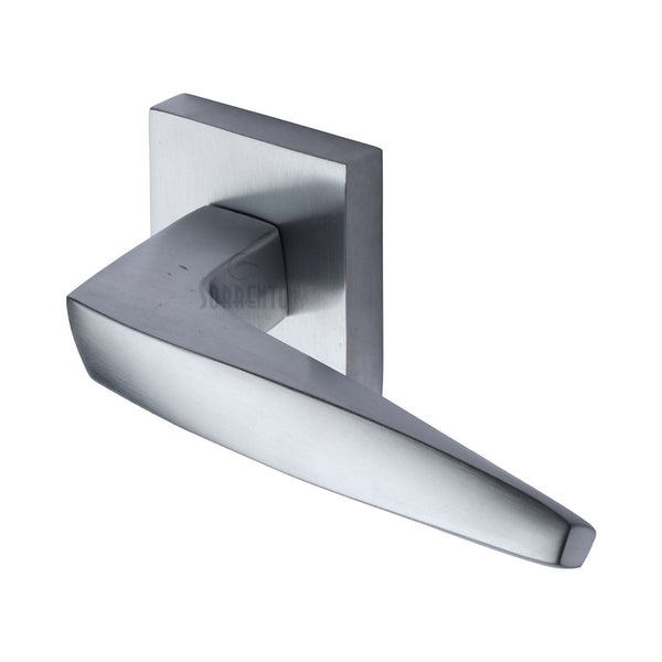 M Marcus - Heritage Brass, Serpentine Door Handle on Square Rose, Door Handles, Door Handles on Square Rose